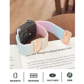 壳里斯iwatch表带S10彩色渐变尼龙编织回环弹力磁吸扣S8小众S6新款 s9适用SE苹果Applewatch手表S7高级感Ultra