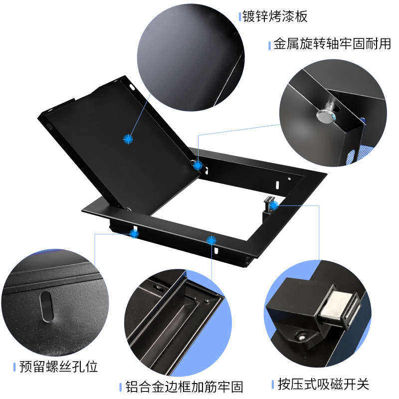 黑色按开式铝合金墙体管道检修口孔外开式墙面门盖板井检查门灰色,电子/电工,室内新风系统,淘宝优惠券,粉丝福利购,淘宝优惠卷