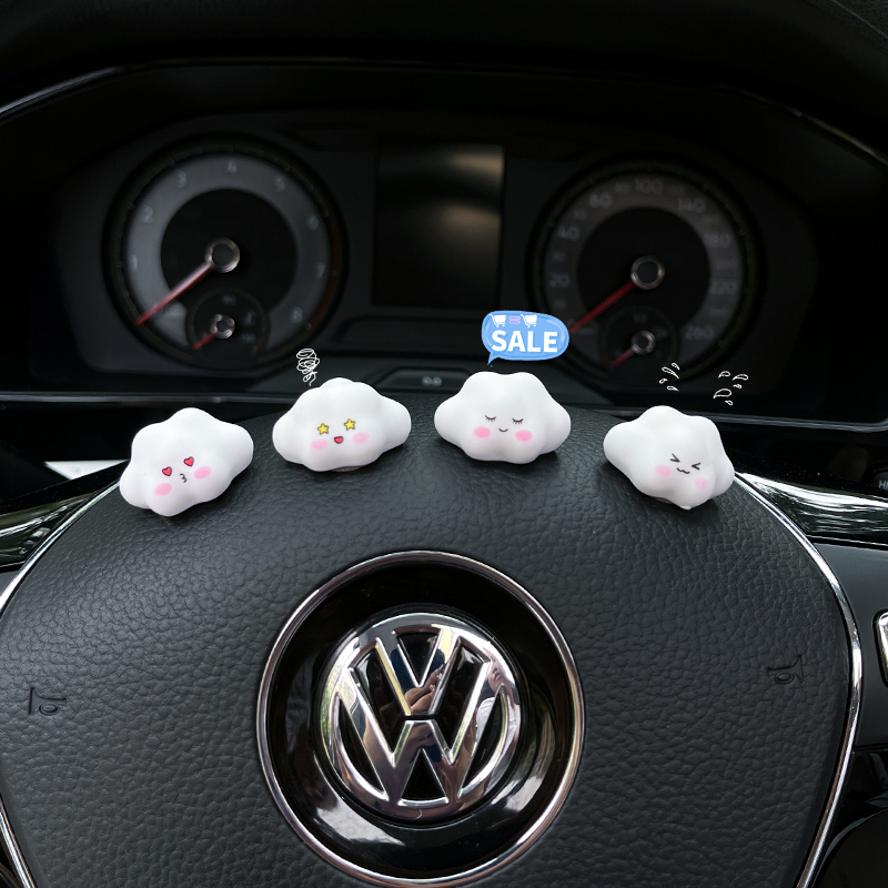 车载云朵夜光小摆件卡通可爱汽车后视镜仪表台趴屏幕显示器装饰品
