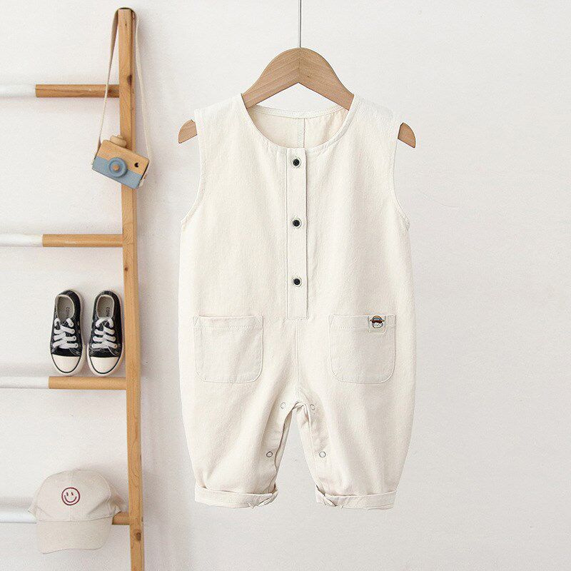 宝宝休闲背带裤2024新款男女童宽松不掉肩连体长裤幼童0-3岁童裤