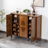 架日式 楠竹鞋 柜家用门口玄关柜一体隔断实木客厅收纳置物鞋 储物柜