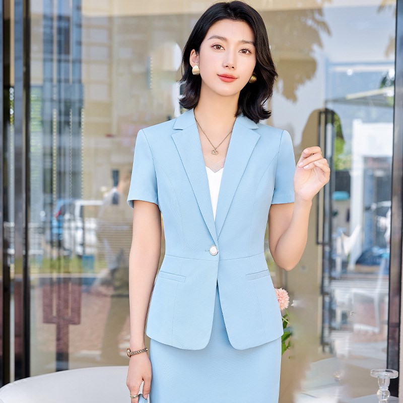 修身小西装外套女薄款短袖气质夏季职业装套装女士正装工作西服