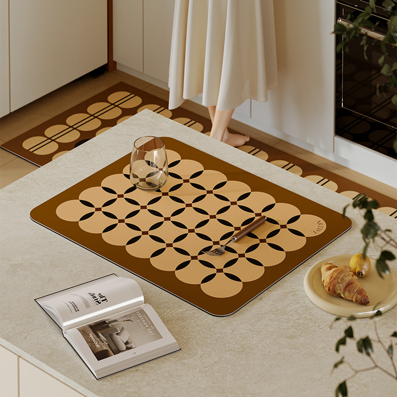 瓦西里中古包豪斯厨房沥水垫台面吸水桌垫杯碗碟筷干燥垫子可定制,居家布艺,餐垫,淘宝优惠券,粉丝福利购,淘宝优惠卷