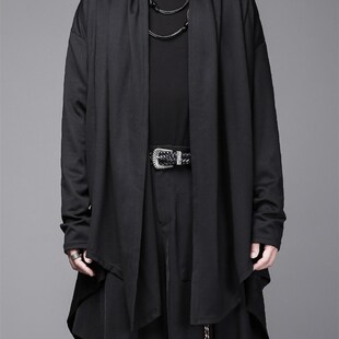 暗黑系山本风高级感外套风衣大码中长款巫师风衣垂感披风斗篷开衫