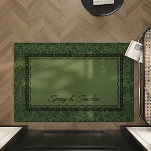 地垫入户门垫绿色复古玄关大门口进门脚垫防滑耐脏除尘门外门口垫