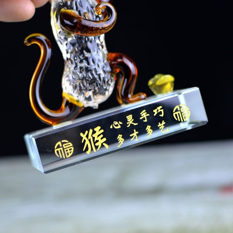 水晶十二生肖摆件元宝款带底座鼠牛虎兔龙蛇马羊猴鸡狗猪男女礼物,家居饰品,国学摆件,淘宝优惠券,粉丝福利购,淘宝优惠卷