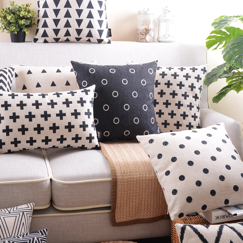 简约条纹时尚沙发大号靠垫抽象几何样板间咖啡馆抱枕座椅腰靠腰枕,居家布艺,靠垫/抱枕,淘宝优惠券,粉丝福利购,淘宝优惠卷