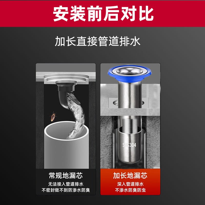 地漏防臭器卫生间下水道不锈钢防臭地漏芯厕所防虫防臭反味神器