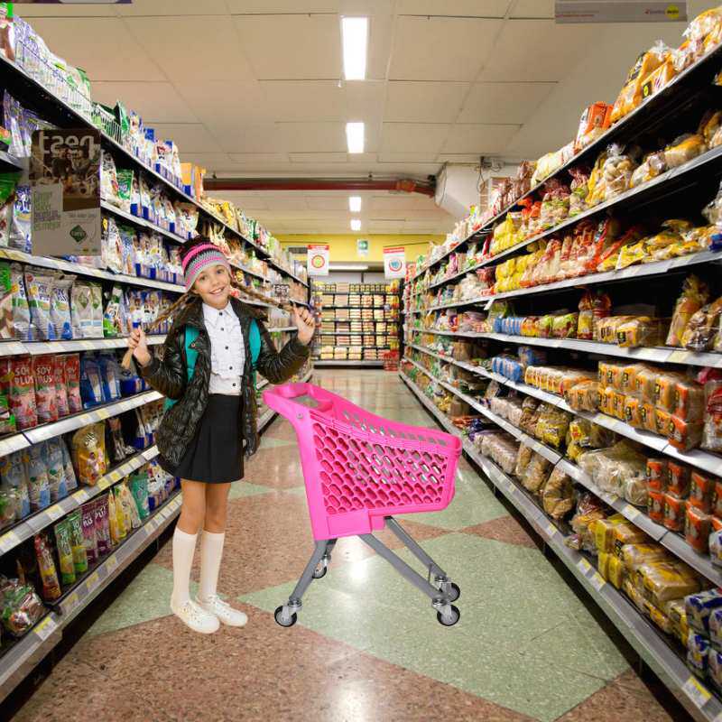 新款儿童大号超市购物车宝宝扮家家酒彩色玩具车男女孩新颖小推车