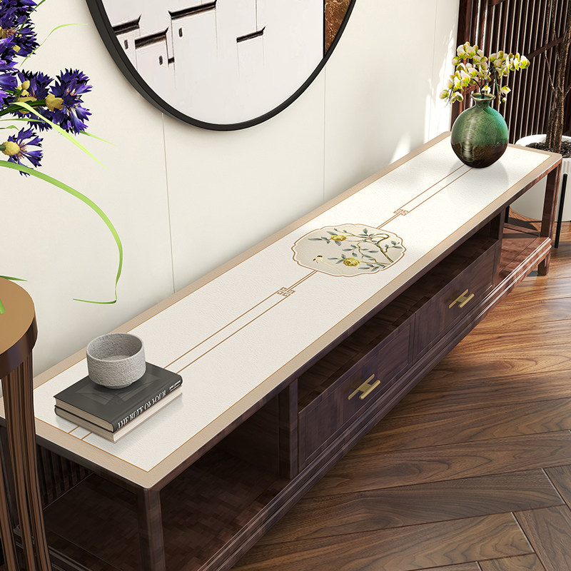 中式电视柜桌垫皮革桌布防油防水防尘客厅鞋柜台布餐边柜台面垫布,居家布艺,桌布,淘宝优惠券,粉丝福利购,淘宝优惠卷