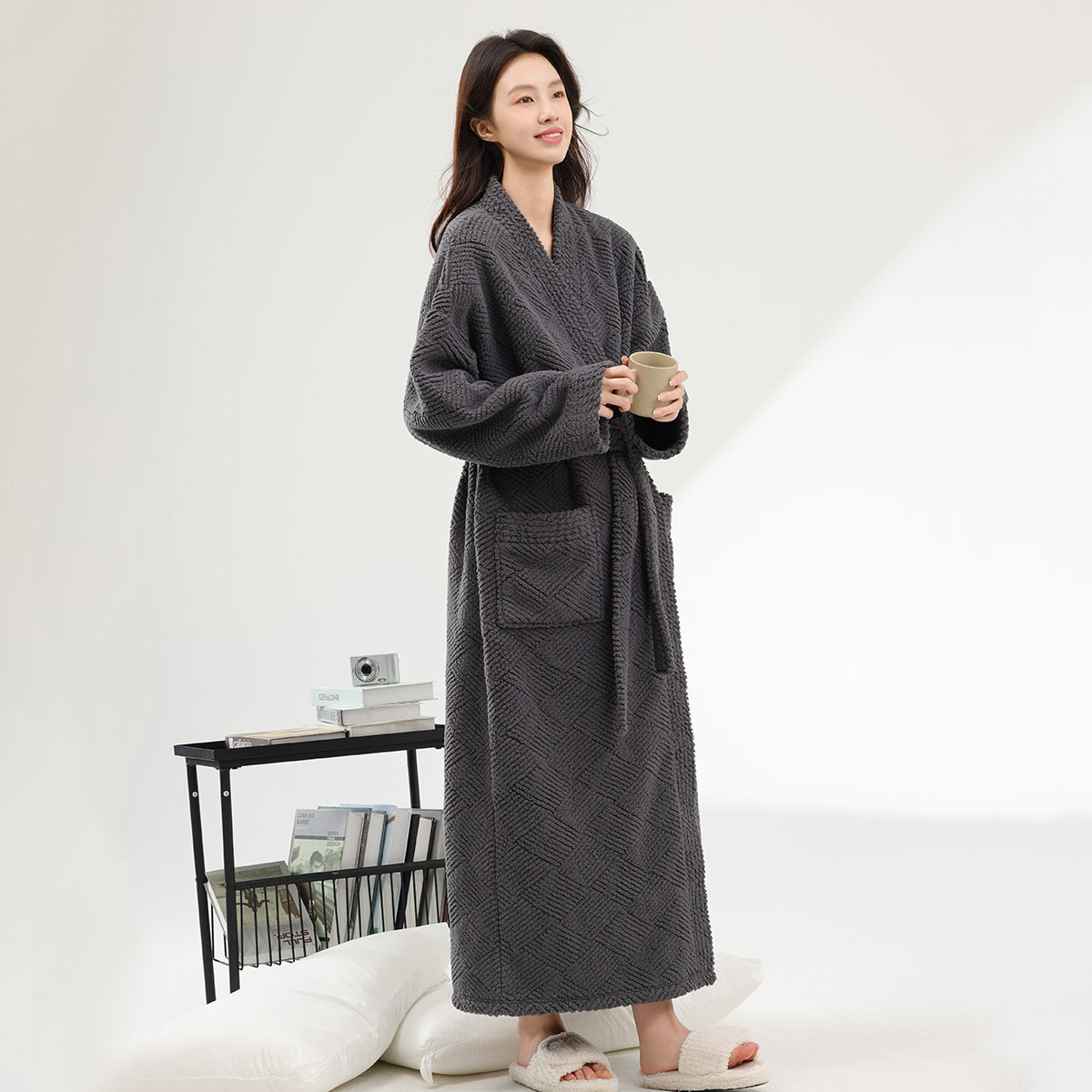 睡袍女秋冬季新款珊瑚绒加绒加厚半边绒睡衣男士浴袍加长款家居服,女士内衣/男士内衣/家居服,睡袍/浴袍,淘宝优惠券,粉丝福利购,淘宝优惠卷