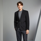 提花一粒扣男士 修身 灰色单西西服 外套男2025秋冬新款 柒牌休闲西装