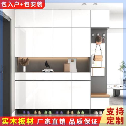 实木鞋柜换鞋凳一体鞋架家用门口靠墙多功能玄关柜收纳置物储物柜