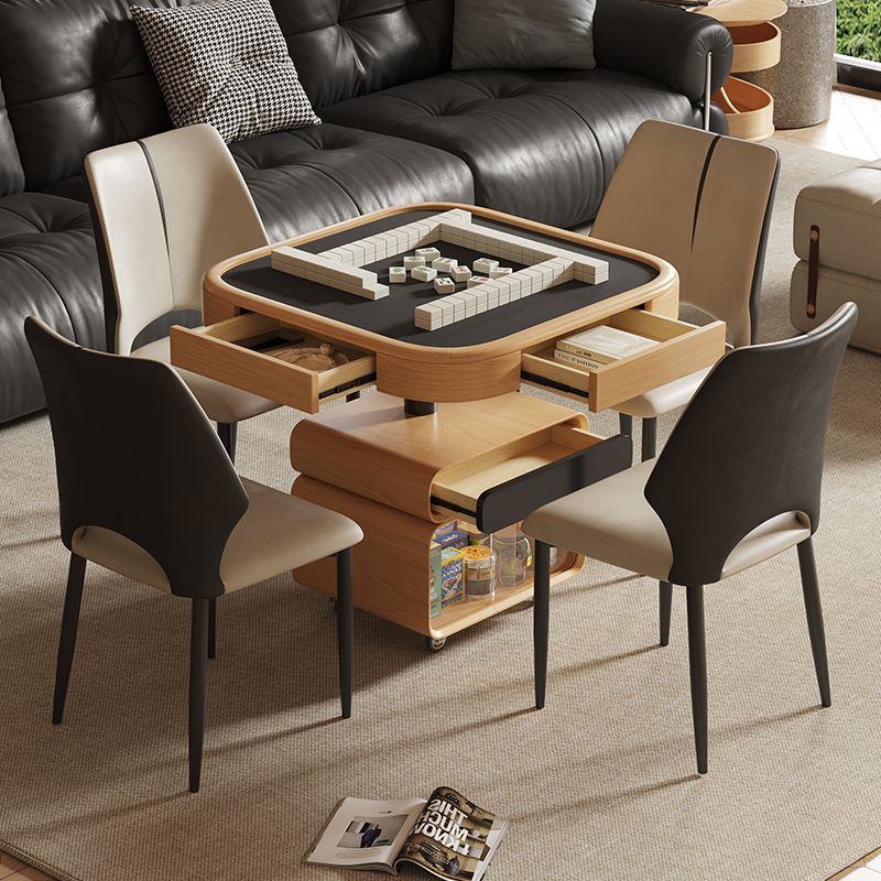 实木茶几餐桌两用小户型客厅日式原木风升降移动多功能手搓麻将桌