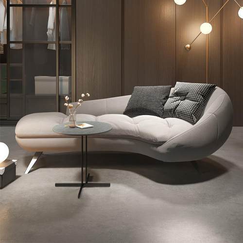 意式极简网红绒布贵妃榻客厅房间美人榻卧室服装店铺美容院沙发