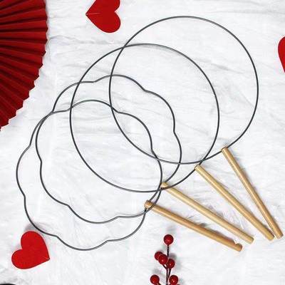 团扇自制手工蚕丝扇骨架竹子扇子框架蚕丝蚕宝宝吐丝缠婚扇吐丝架