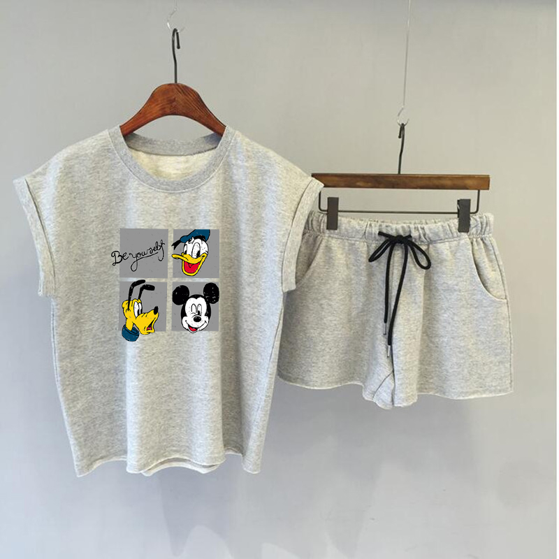 柔软米奇运动休闲家居套装女韩版宽松年新款夏季短裤两件套时尚潮