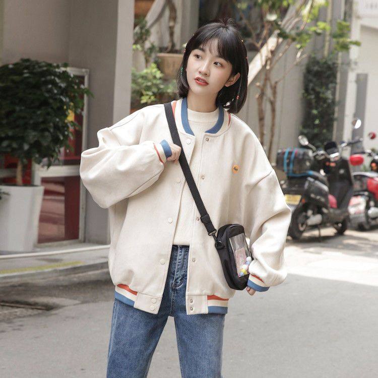 冬季今年流行加绒外套运动上衣2025春秋新款休闲夹克棒球服女潮流