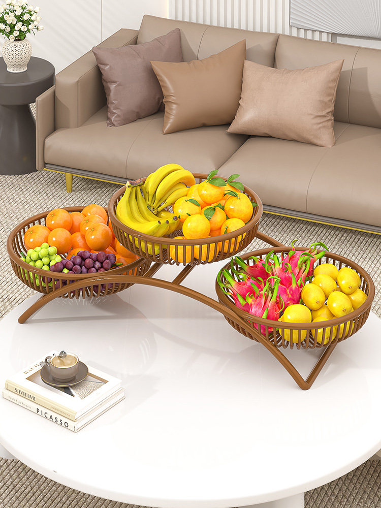 Fruit trays, living room coffee tables, multi-layer fruit trays, fruit storage racks, snack trays, light luxury high-end fruit baskets