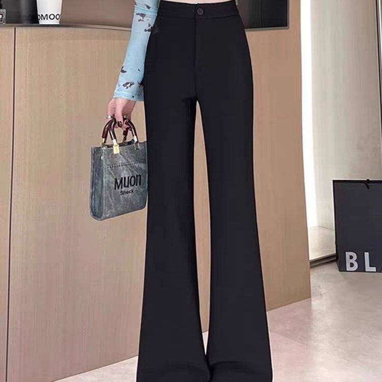 秋季新款高腰微喇西裤女