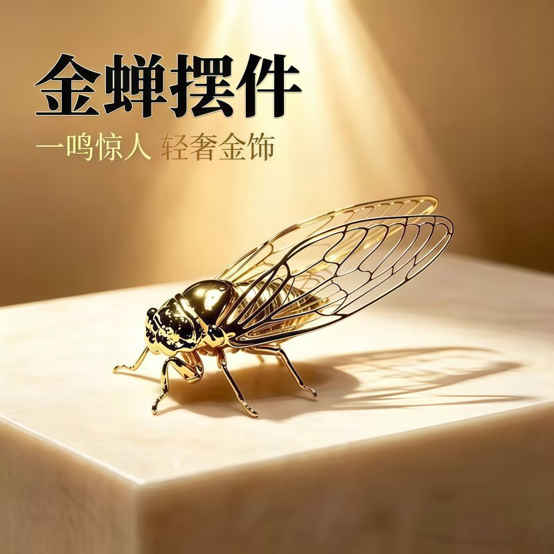 中式金蝉摆件寓意吉祥桌面小摆件