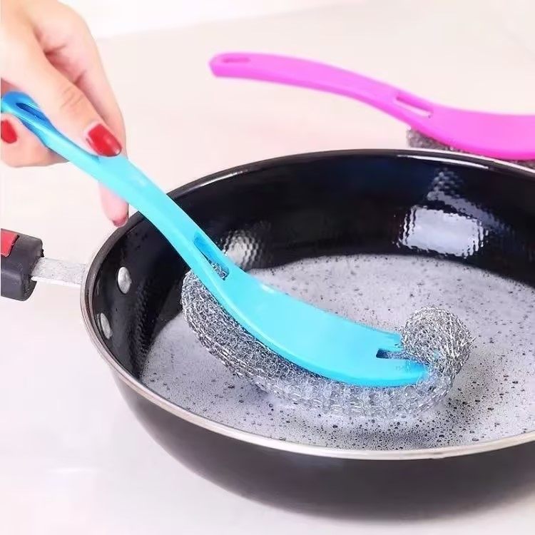 家用清洁球洗锅专用手柄钢丝锅刷厨房不锈钢神器碗锅去污刷子长柄,家庭/个人清洁工具,钢丝球/钢丝刷,淘宝优惠券,粉丝福利购,淘宝优惠卷