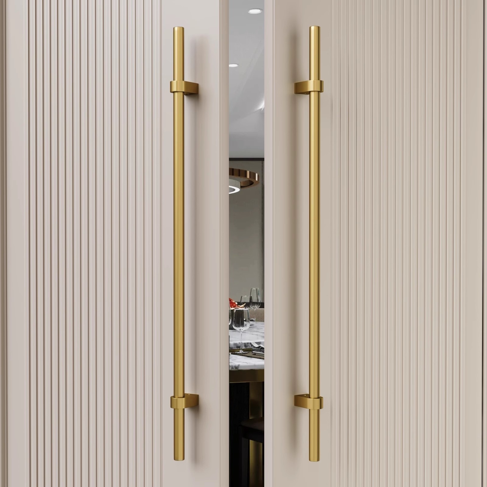 极简实木门把手不锈钢玻璃门拉手