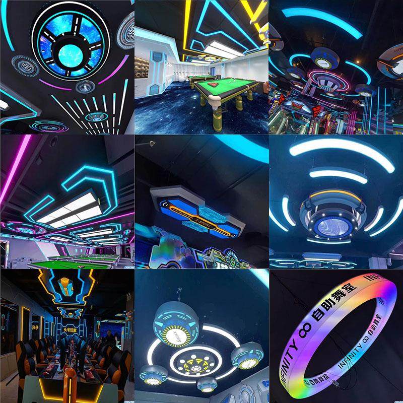 模块灯电玩城游戏厅儿童乐园游乐场科技馆KTV酒吧大厅过道墙壁灯