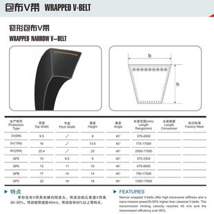 2565 三维三角带SPB型2515 2550 2540 2580电机防静电皮带Lw 2530