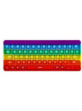 kids Rainbow Silicone Keyboard pop it Fidget Toys按键盘玩具
