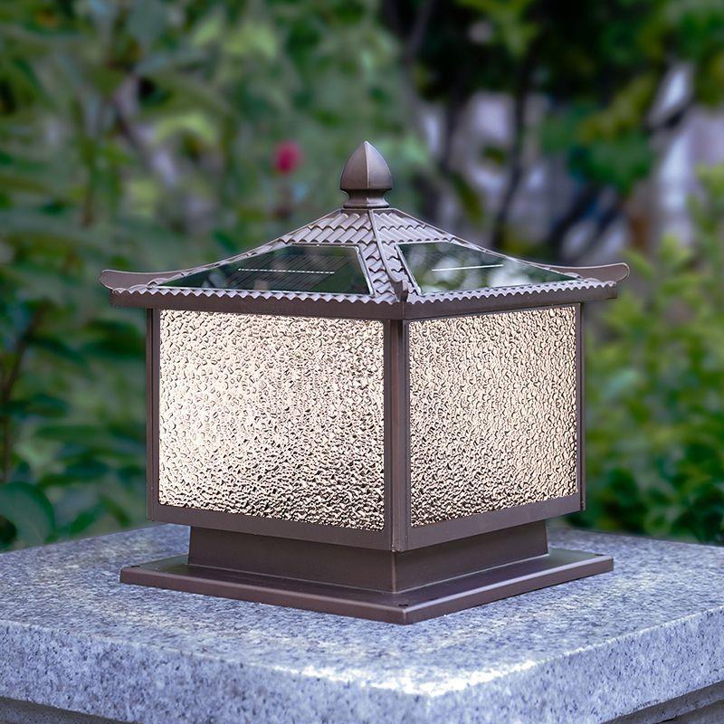 太阳能庭院柱头灯别墅花