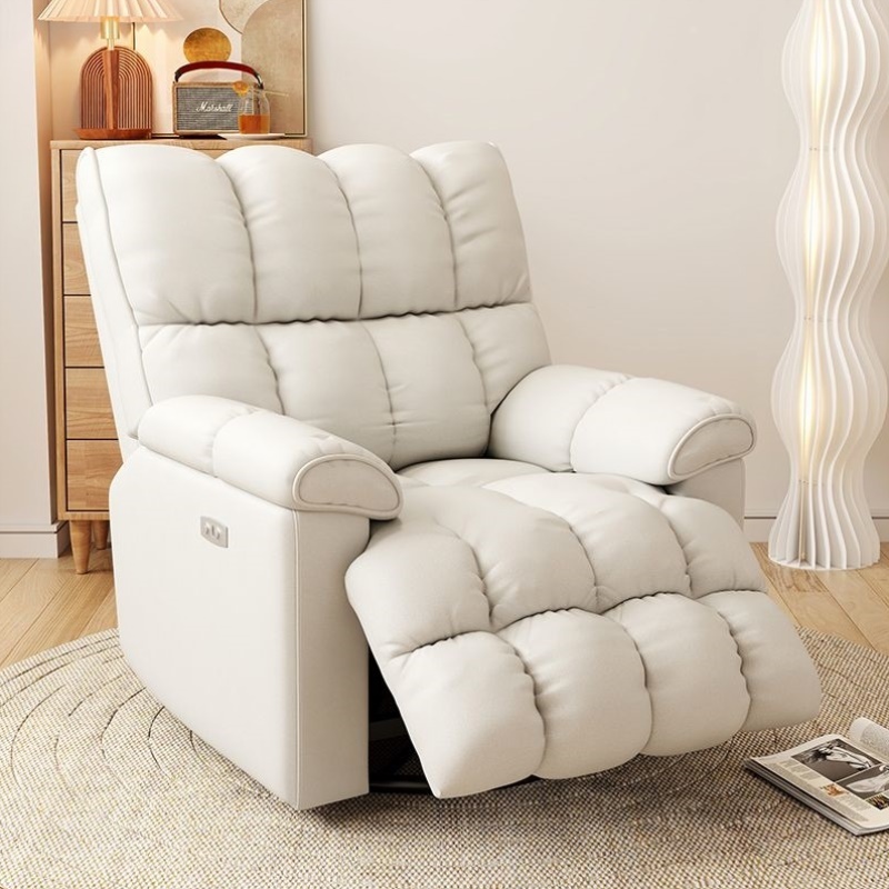 多功能单人沙发椅奶油可躺可睡客厅卧室摇摇椅头等太空懒人沙发舱