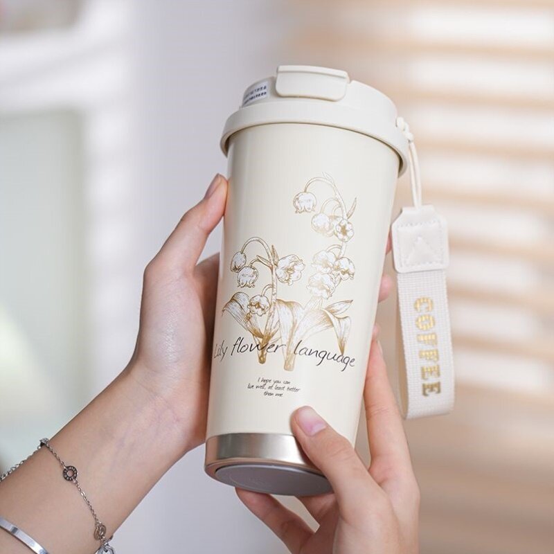 铃兰花保温女士高档水杯新款高颜值精致生日礼物送女生闺蜜高级感