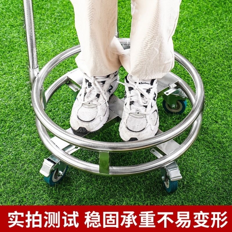 不锈钢保温桶架圆形周转车万向轮移动蒸笼架加厚运输工具车