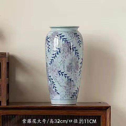 手绘青花瓷景德镇花瓶花