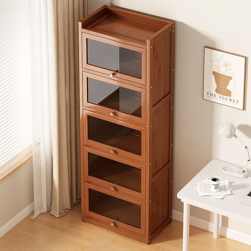书架落地客厅多层置物架落地靠墙儿童学生家用书本收纳透明展示柜