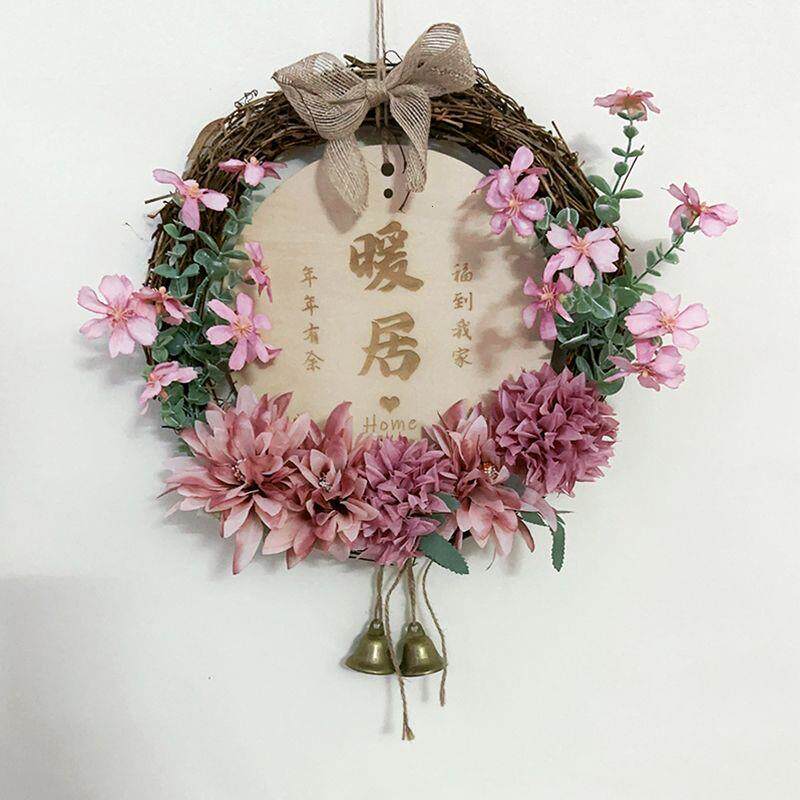 入户门口花环挂饰客厅墙