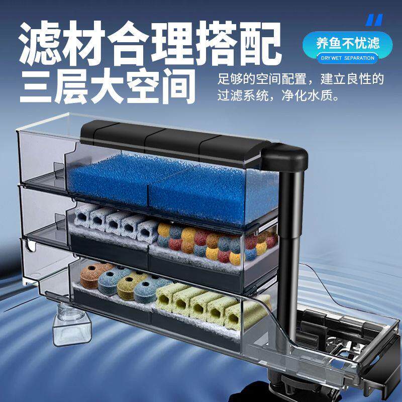 鱼缸顶置过滤器四合一长