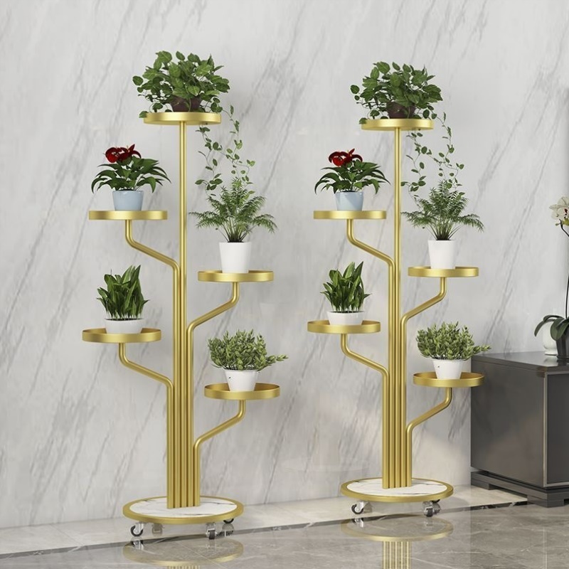 花架客厅落地式阳台室内多肉置物花盆架多层铁艺简约绿萝植物架子