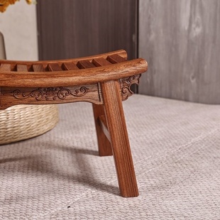 南美花梨纯实木弯面换鞋排骨凳洗澡坐凳居家中式花梨木马鞍凳【12