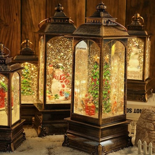 八音盒圣诞节灯饰彩灯装饰品店场景布置摆件道具创意平安夜灯礼物