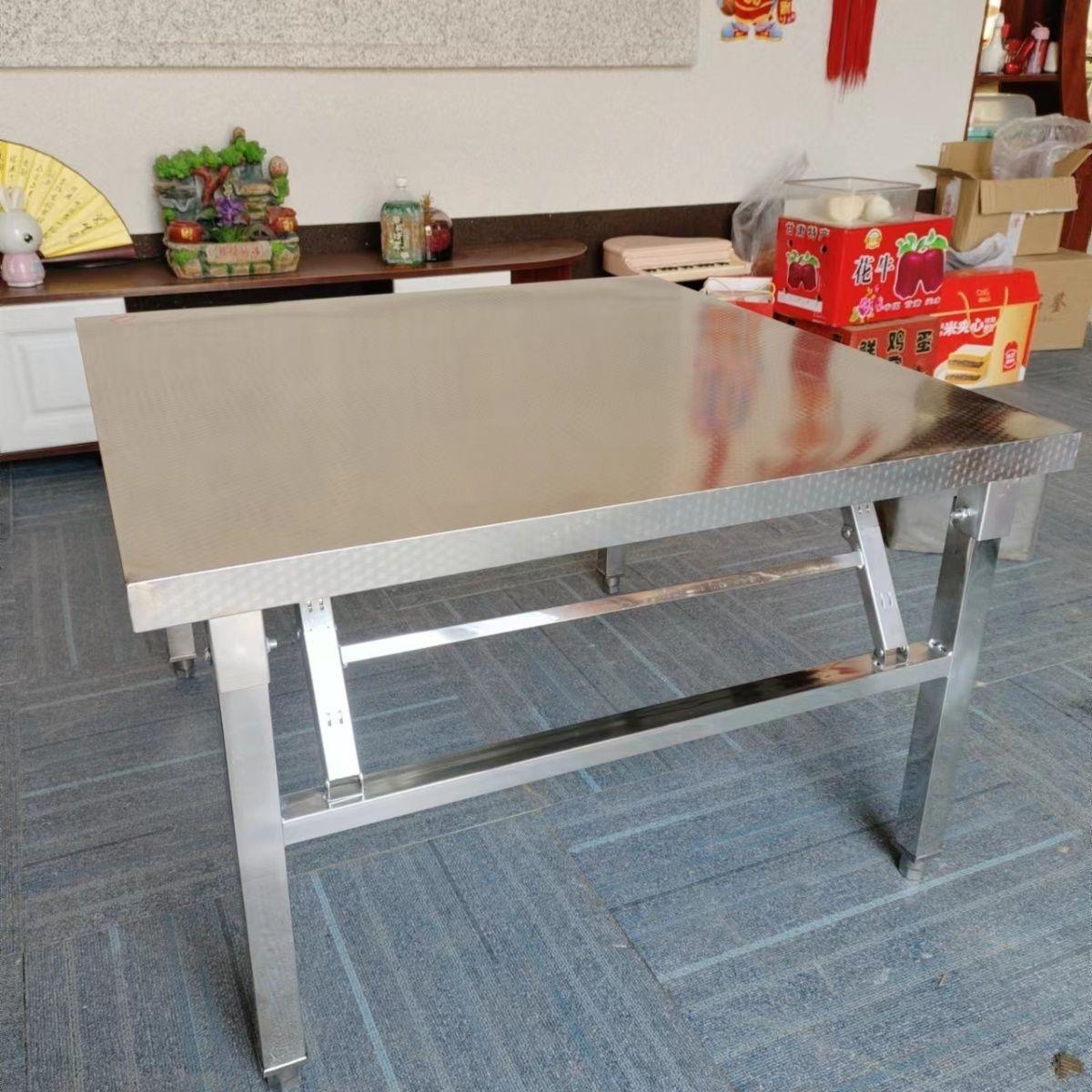 304不锈钢折叠桌子方桌红