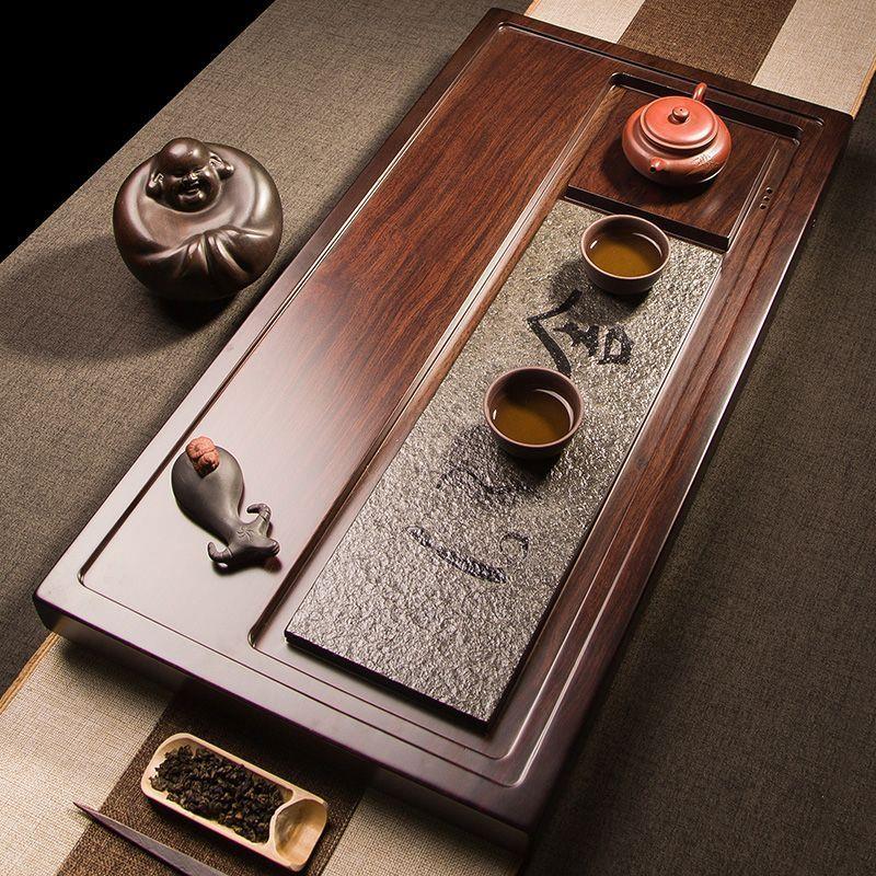 整块黑檀木茶盘实海家用