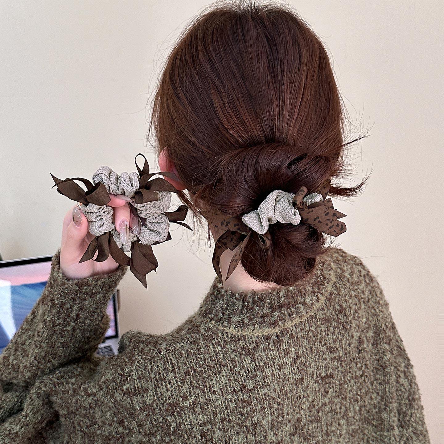 韩系小众编织蝴蝶结大肠发圈女款显发量丸子头发绳高级感马尾发圈,饰品/流行首饰/时尚饰品新,发饰,淘宝优惠券,粉丝福利购,淘宝优惠卷