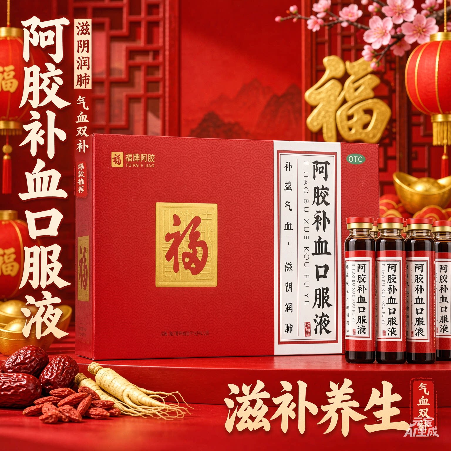 福牌阿胶补血液24支大盒装价格更优惠好效期到28年11月