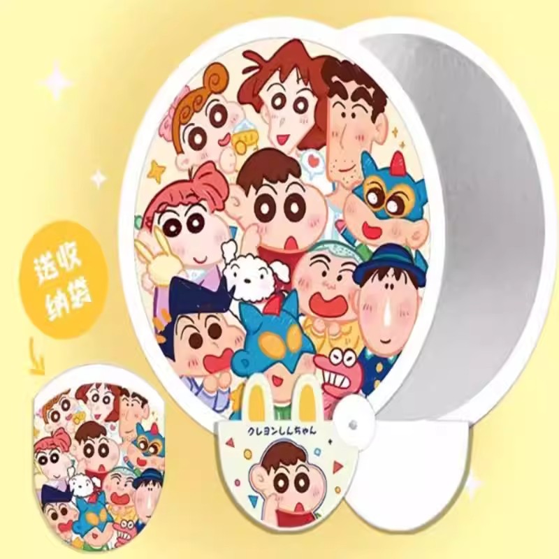 便携卡通反光板折叠团扇
