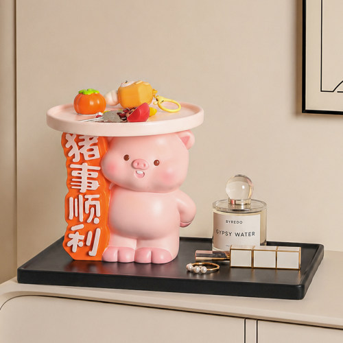 诸事顺利小猪钥匙收纳桌面摆件