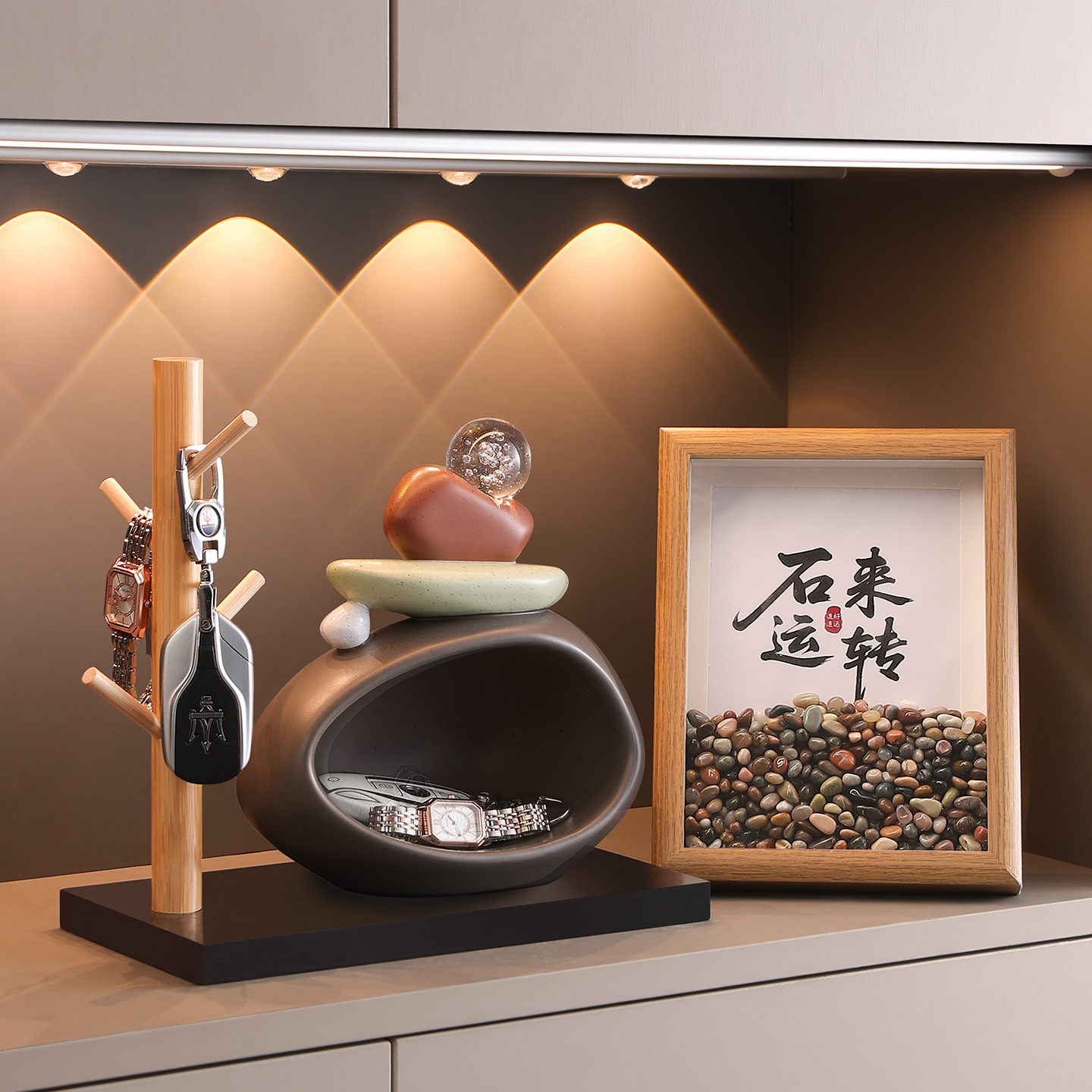 入户玄关时来运转钥匙收纳摆件