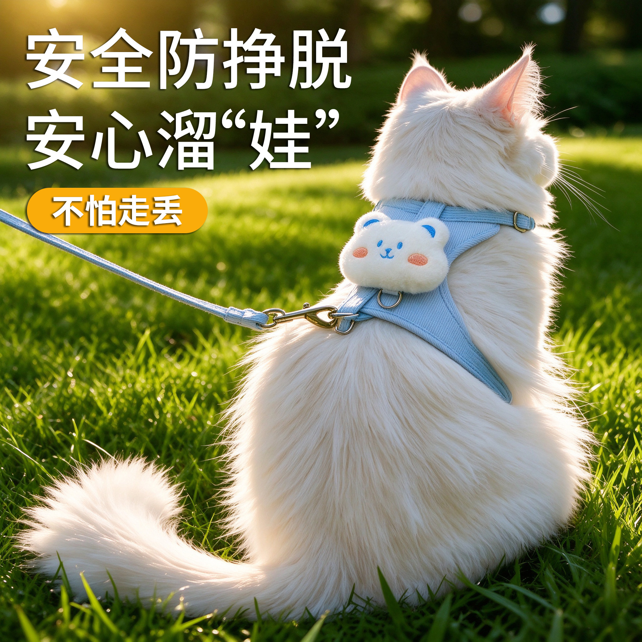 猫狗工字胸背牵引绳防挣脱不勒脖