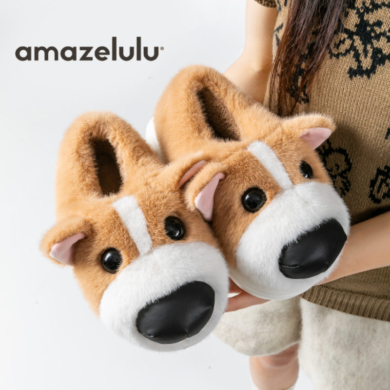 amazelulu女士冬新款毛绒拖鞋